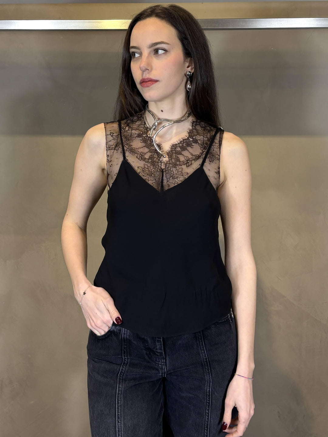 top nero con pizzo 8C0865A692K103 PATRIZIA PEPE PREVIEW