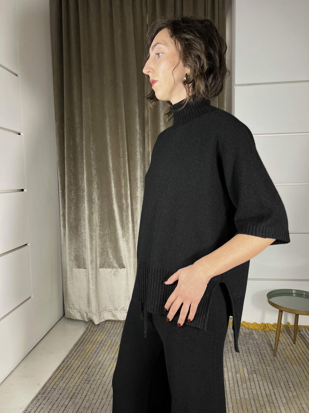 maglia over nero manica ampia M30258671900 IMPERIAL