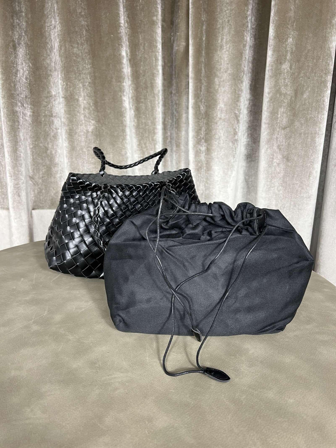 borsa a intreccio in ecopelle nera 58226NERO FEMME CAFE SELECTION