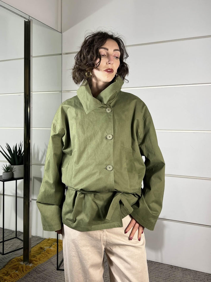trench collo alto con cinta militare 126063MILITARE TENSIONE IN