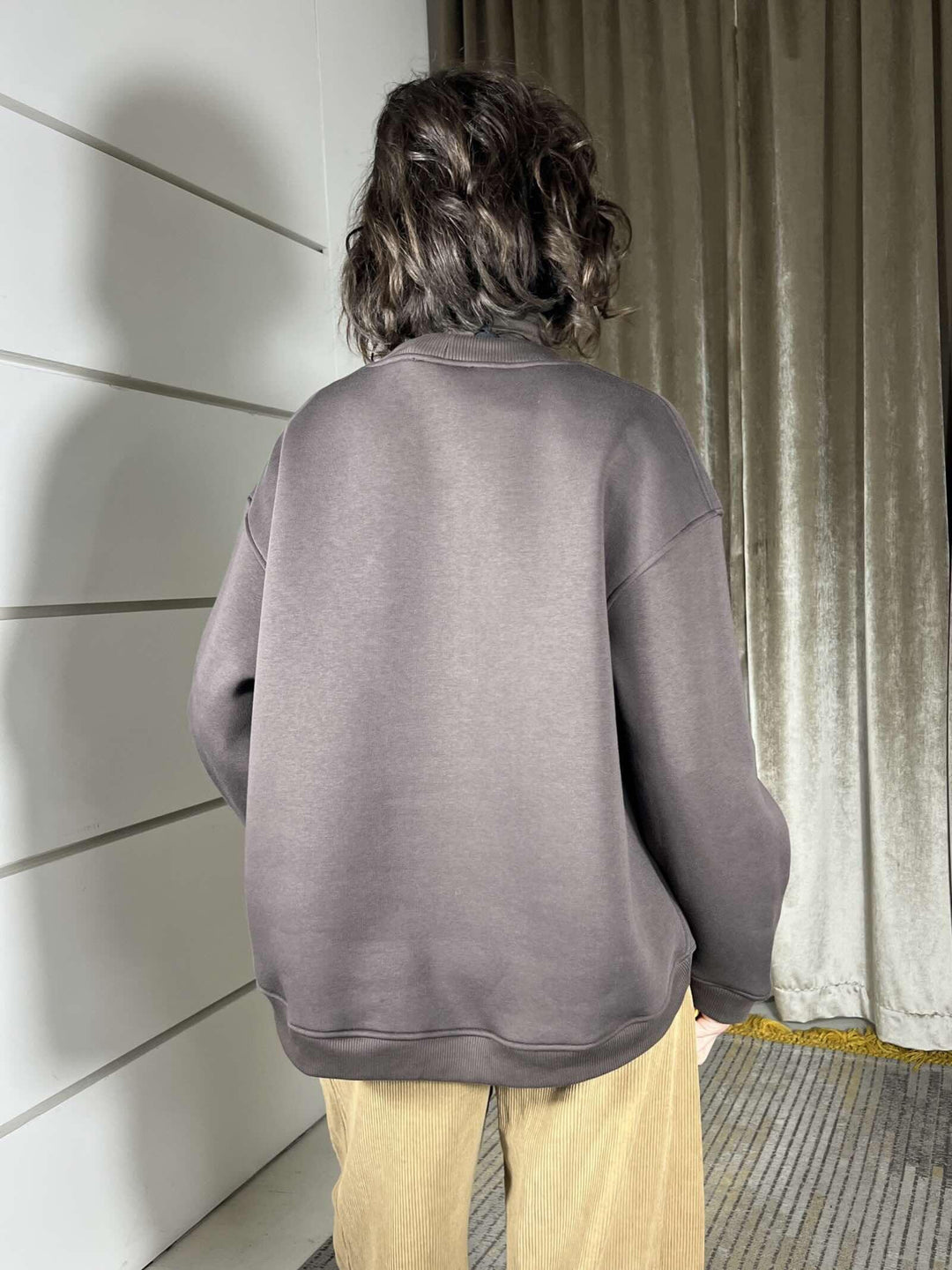 felpa over girocollo felpata con orsetto moro RF0638MORO VICOLO