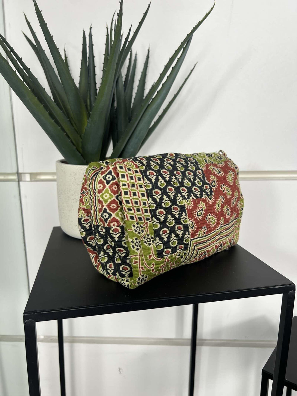 beauty case grande stampa bandana verde CO-B0219GRANDEBANDANA/VERDE/BORDEAUX FEMME CAFE SELECTION
