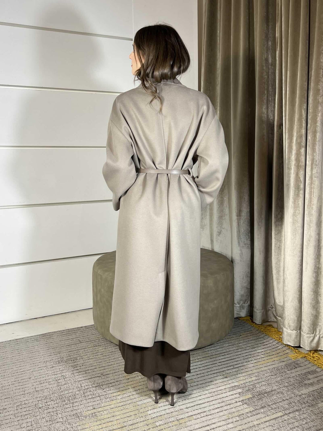 CAPPOTTO TAUPE OVER DOPPIOPETTO CON CINTA KH36KEY1928 IMPERIAL