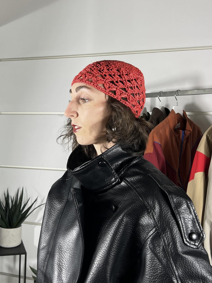 cuffia in crochet rossa 619CROSSO SUSY MIX