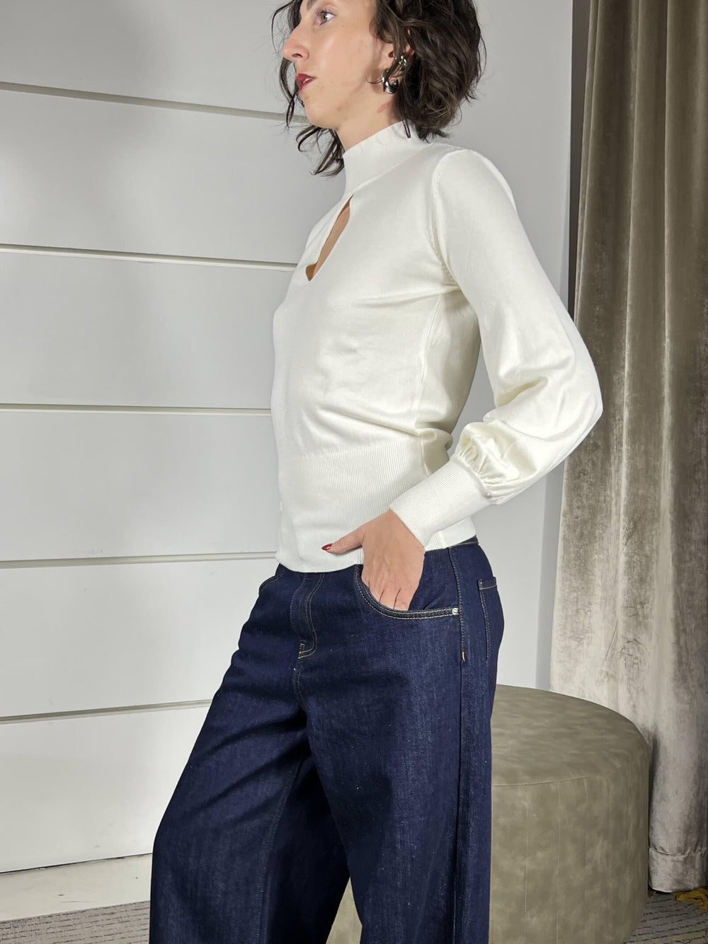 maglia  lupetto con goccia crema 250911CREMA SUSY MIX
