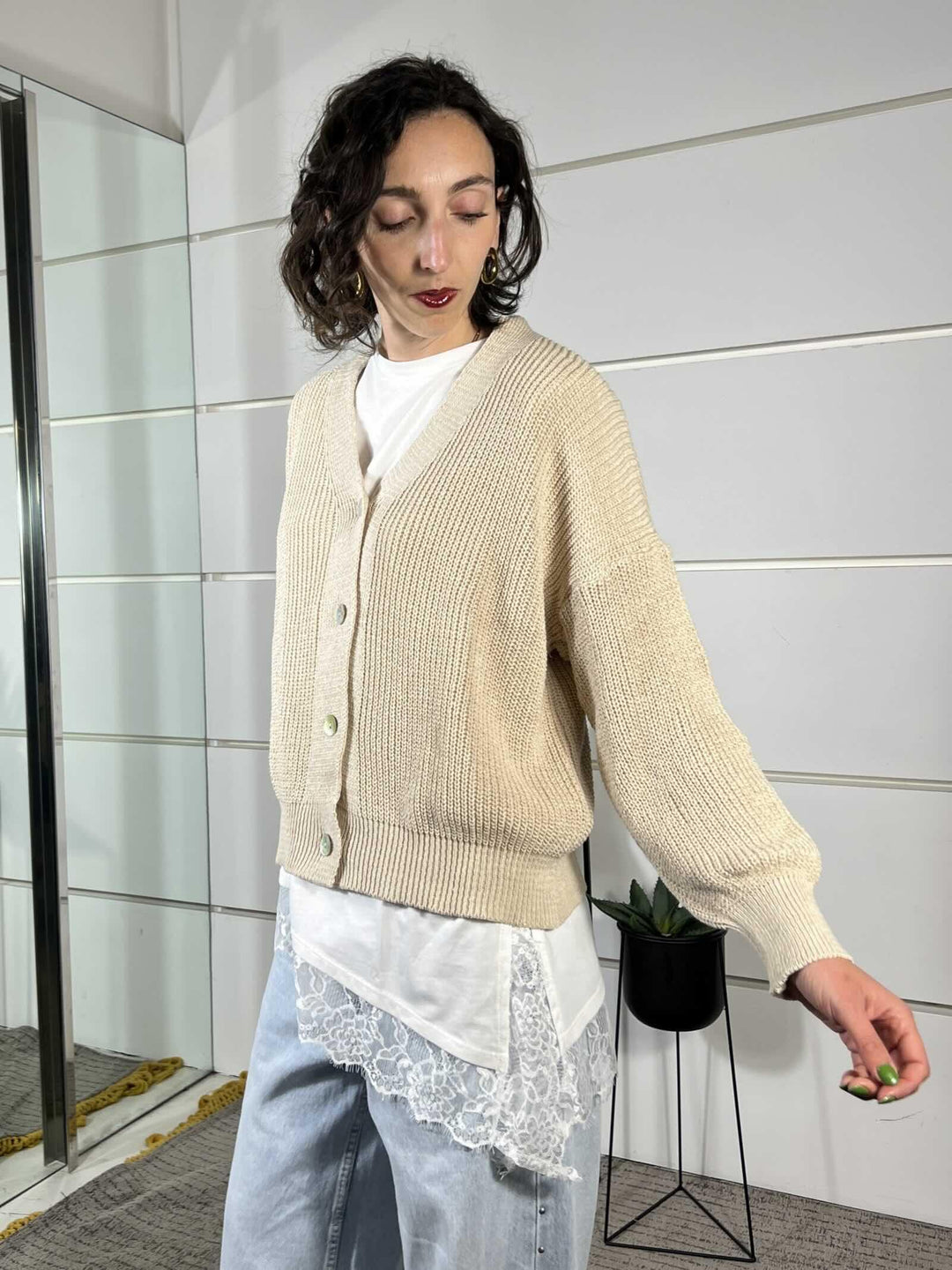 cardigan over costa inglese corda 21660CORDA SUSY MIX