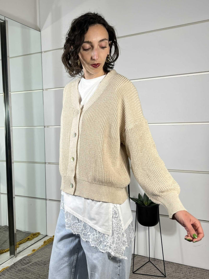 cardigan over costa inglese corda 21660CORDA SUSY MIX