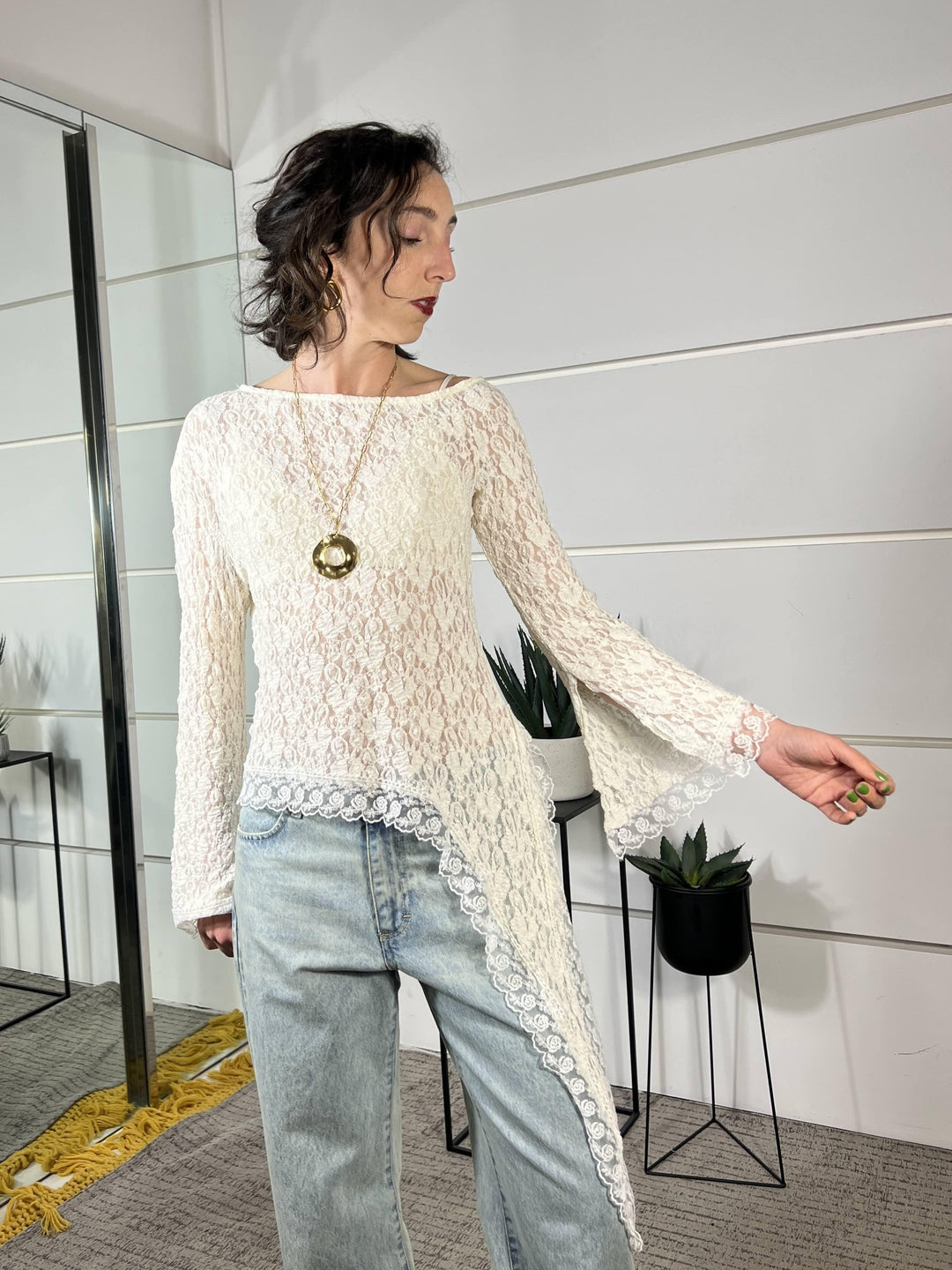 blusa in pizzo burro MVS-Q137BURRO HAVE ONE