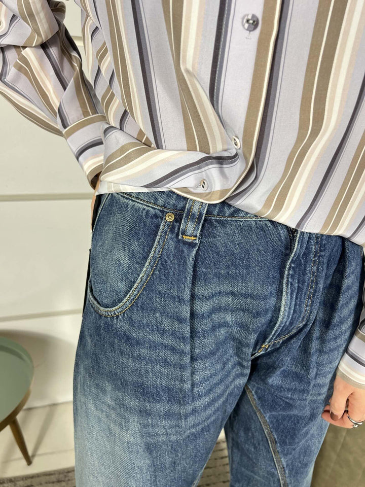 jeans baloon con zip e pince denim medio scuro SICURO ZIP PANTALONEPJZ PINKO