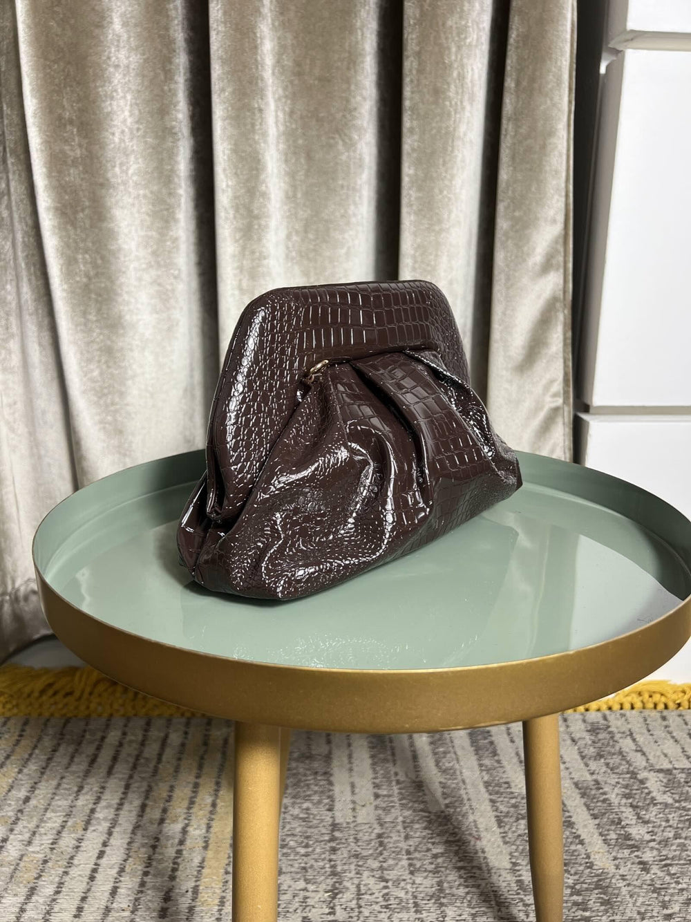 BORSA CLUTCH MARRONE IN ECOPELLE COCCO PRR0914COFEE FEMME CAFE SELECTION