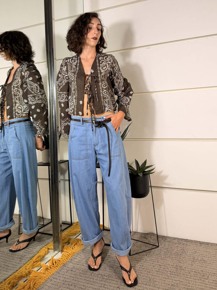 pantalone in denim leggero a ovetto 58300CHJEANS SUSY MIX