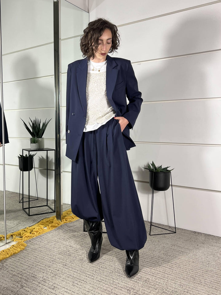 pantalone ballon con pinces blu TAB1326BLU 89 VICOLO
