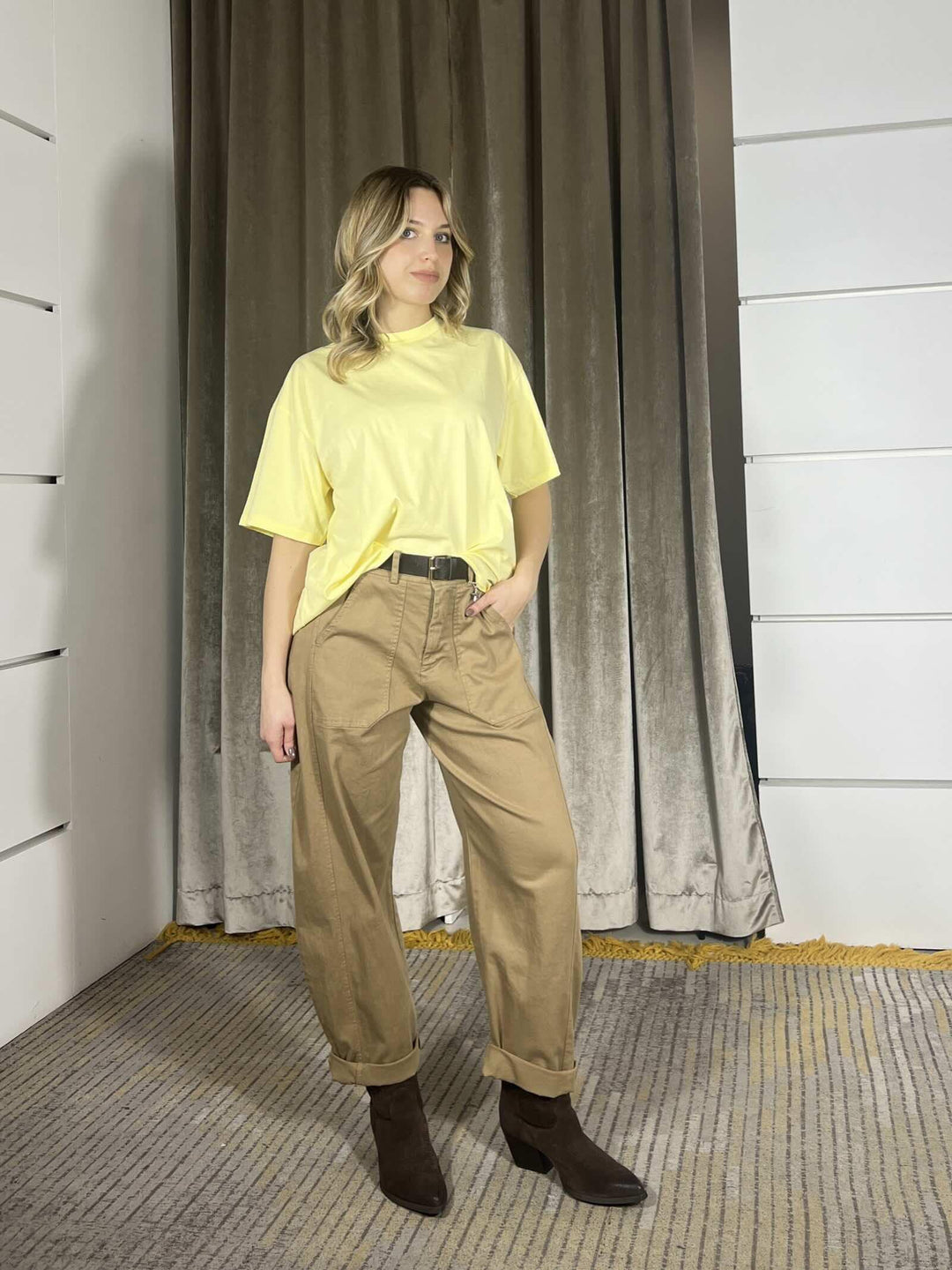 pantalone ovetto in cotone 58300PCAMMELLO SUSY MIX
