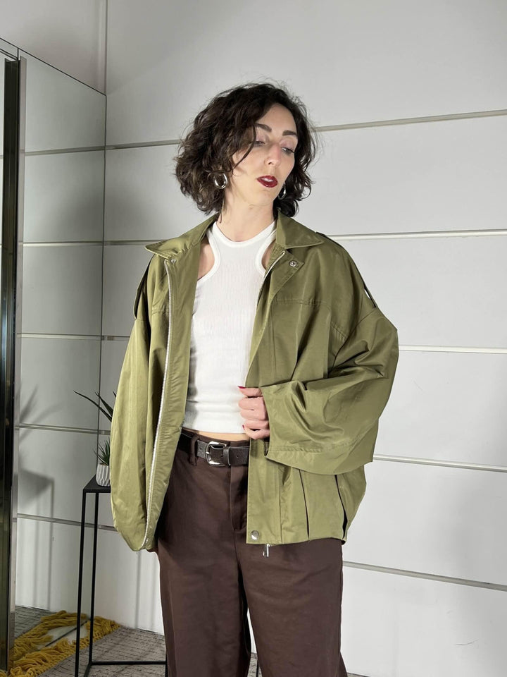 bomber verde militare over T825VERDE MILITARE SUSY MIX