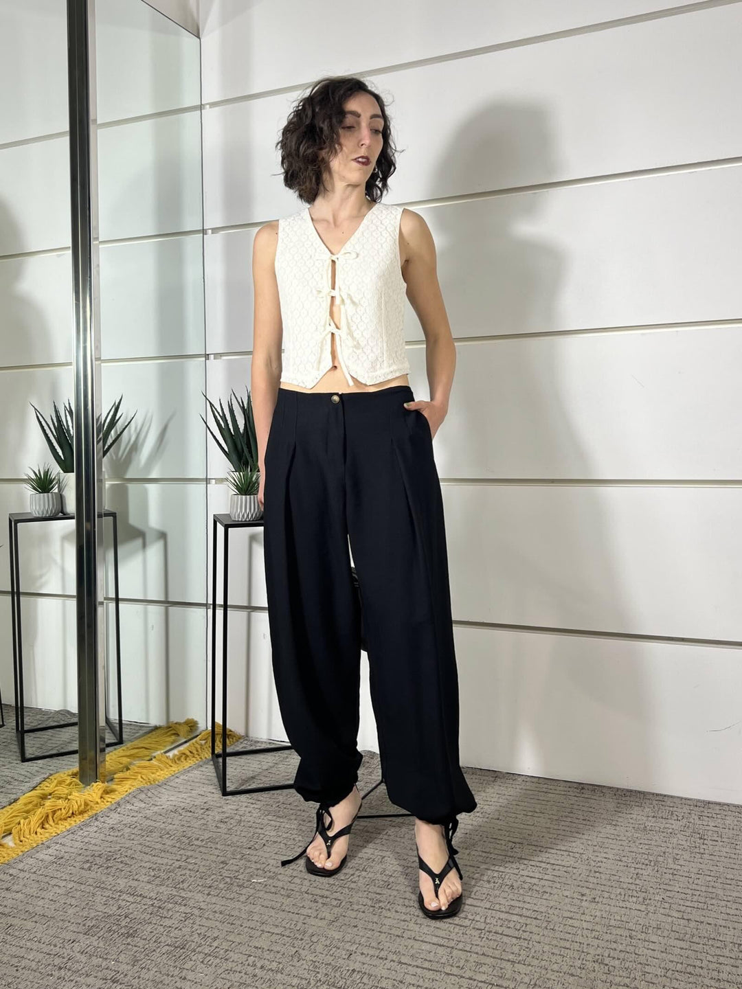 pantalone balloon nero WPA26SDNERO TWO WAY