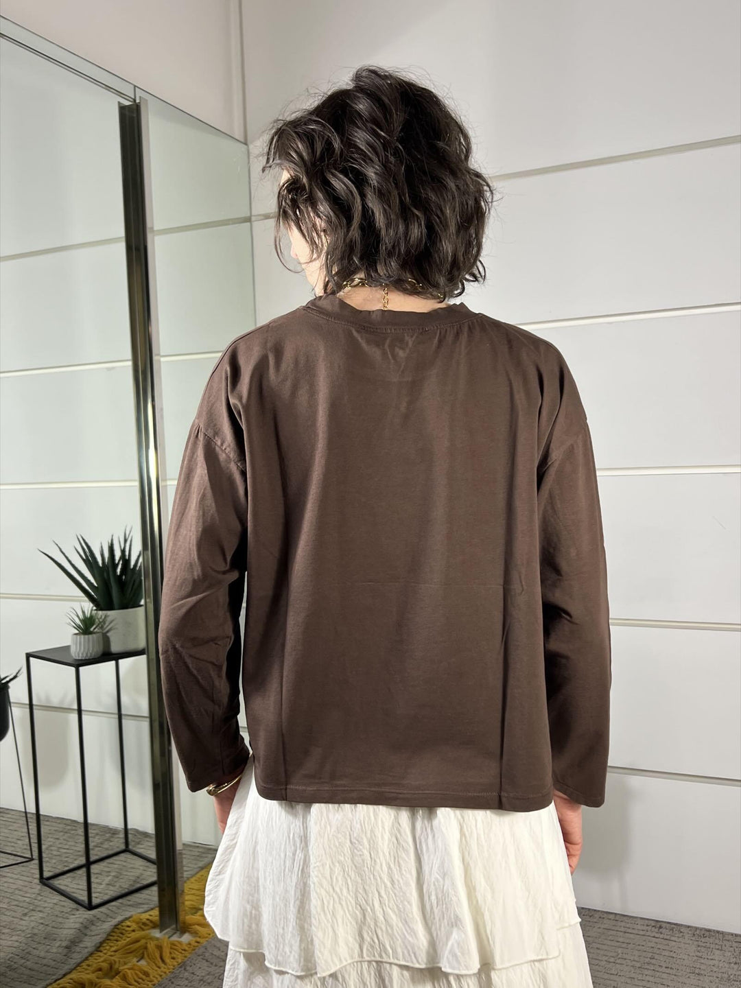 maglia scatola paricollo manica luga moro MJS-Q018MORO HAVE ONE