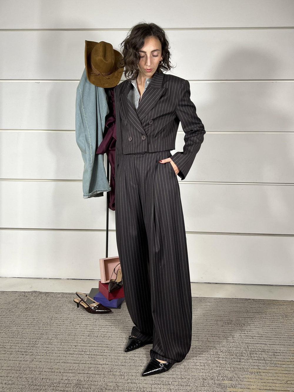 pantalone moro gessato barrel fit P6F2KHY1880 IMPERIAL