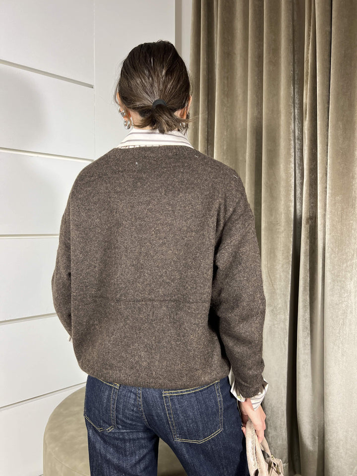 MAGLIONE CON SCRITTA SOHO MORO MBD-P136MORO HAVE ONE
