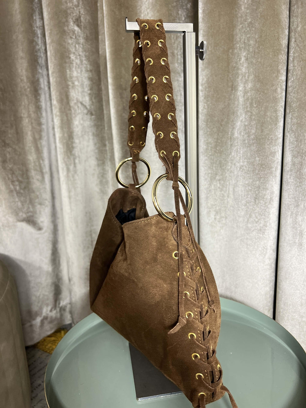 borsa in camoscio in vera pelle bruciato 604021 BRUCIATO FEMME CAFE SELECTION