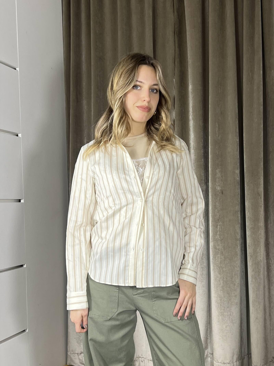 camicia a righe burro Y944B1BURRO SUSY MIX