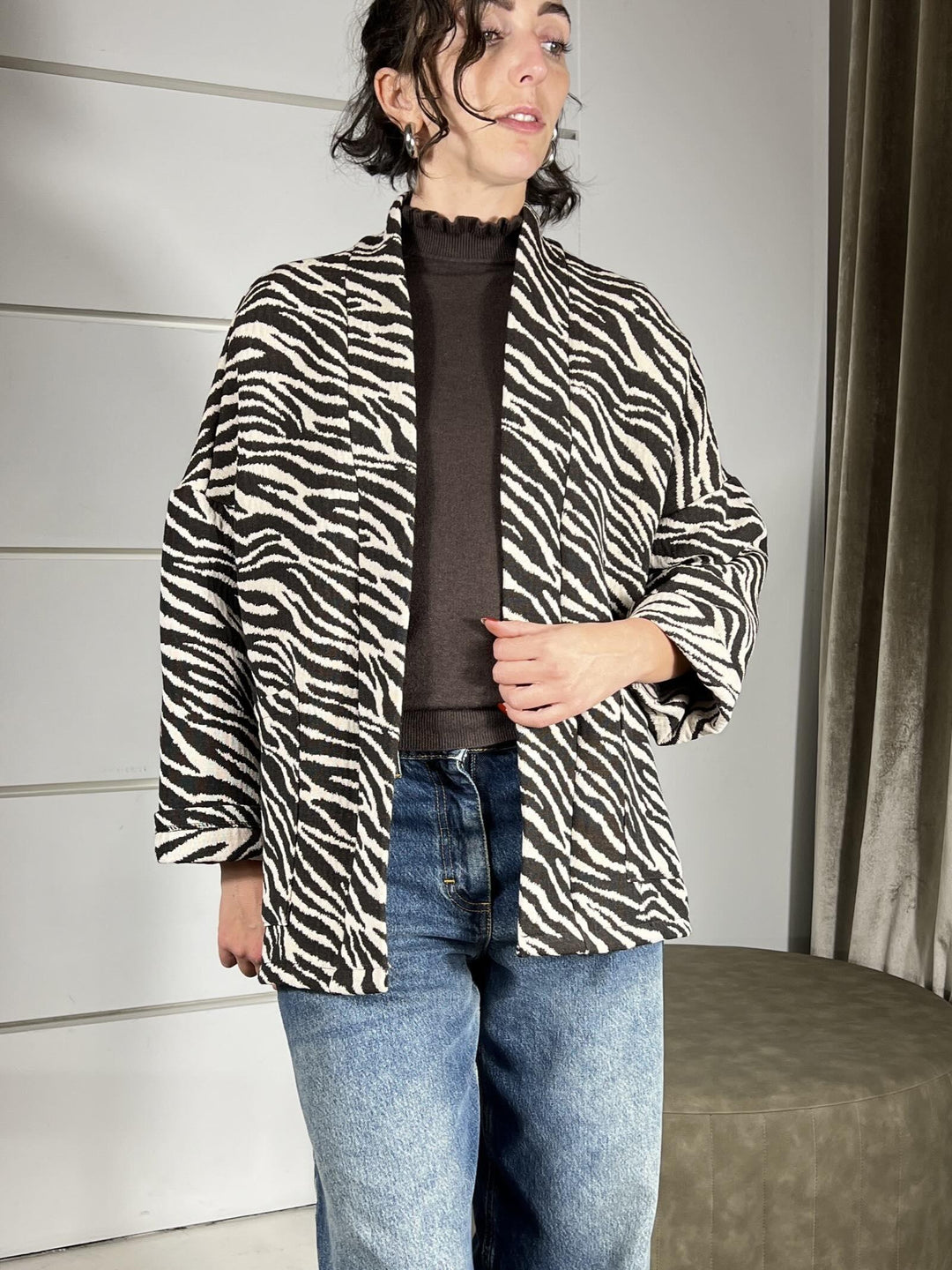 kimono zebrato moro e burro KJK-P074ZEBRATO HAVE ONE