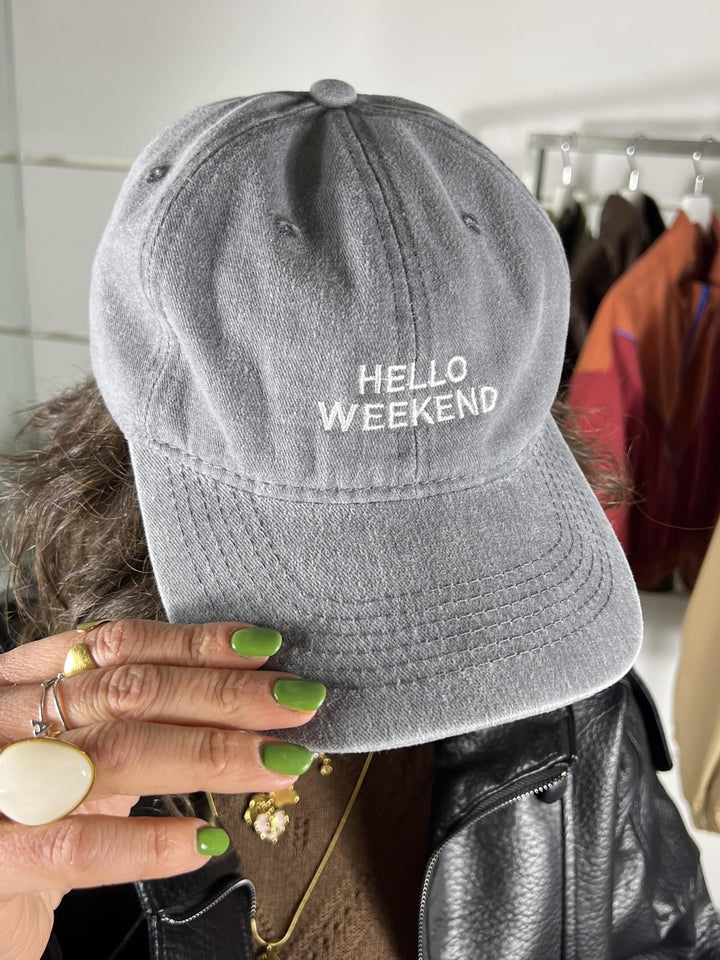 cappello baseball grigio con scritta hello weekend CAPP26SF1GRIGIO TWO WAY