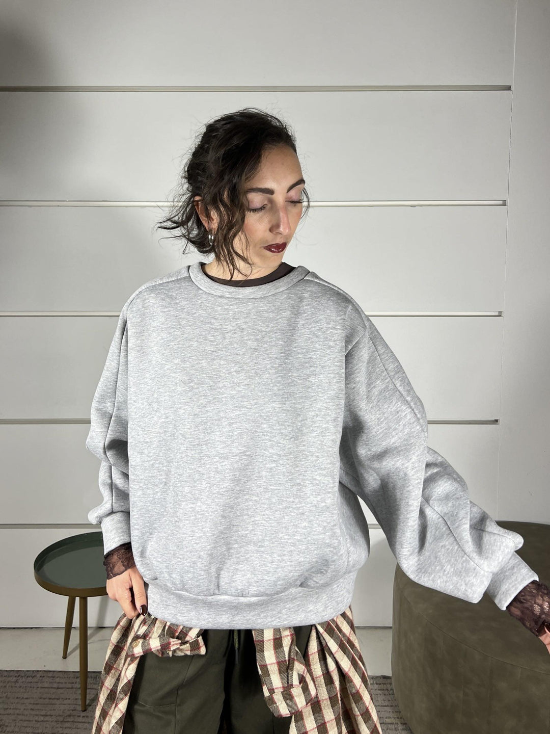 felpa over felpata grigia FFW-P046GRIGIO HAVE ONE