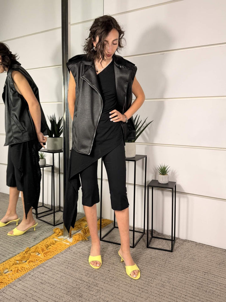 pantalone capri nero PE26307NERO TENSIONE IN