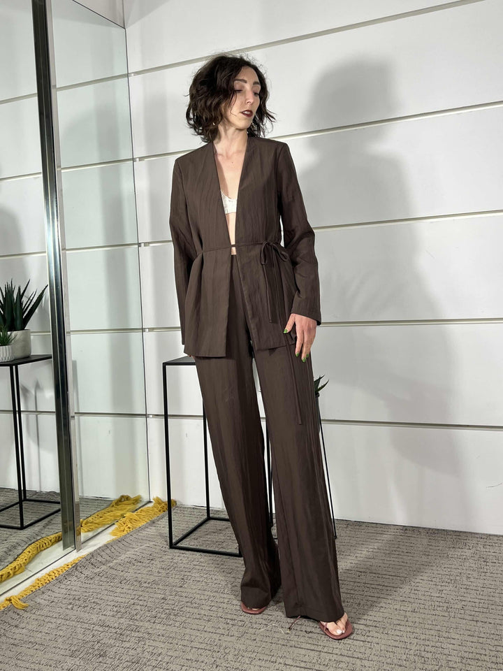 completo giacca kimono con cinta e pantalone a palazzo moro 30325MORO SUSY MIX