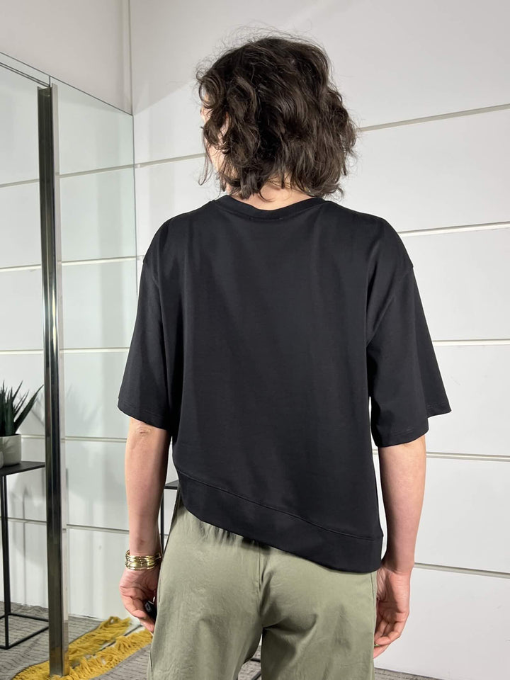 t-shirt girocollo nera nero UAB0281NERO 99 VICOLO