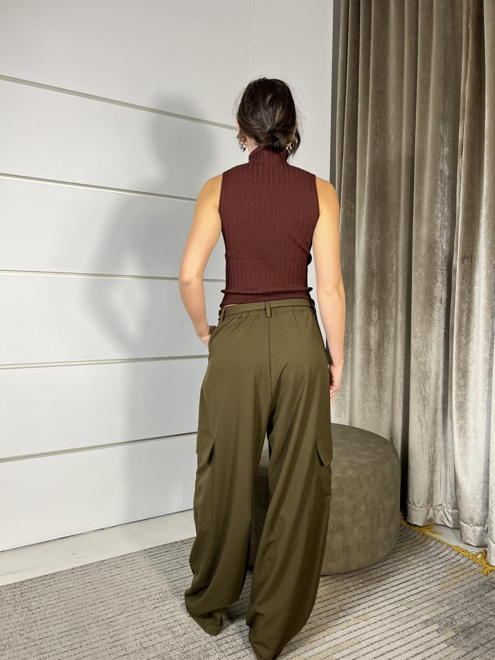 pantalone cargo militare FW250036MILITARE TENSIONE IN