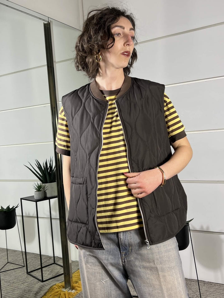 gilet trapuntato moro 541711MORO SUSY MIX