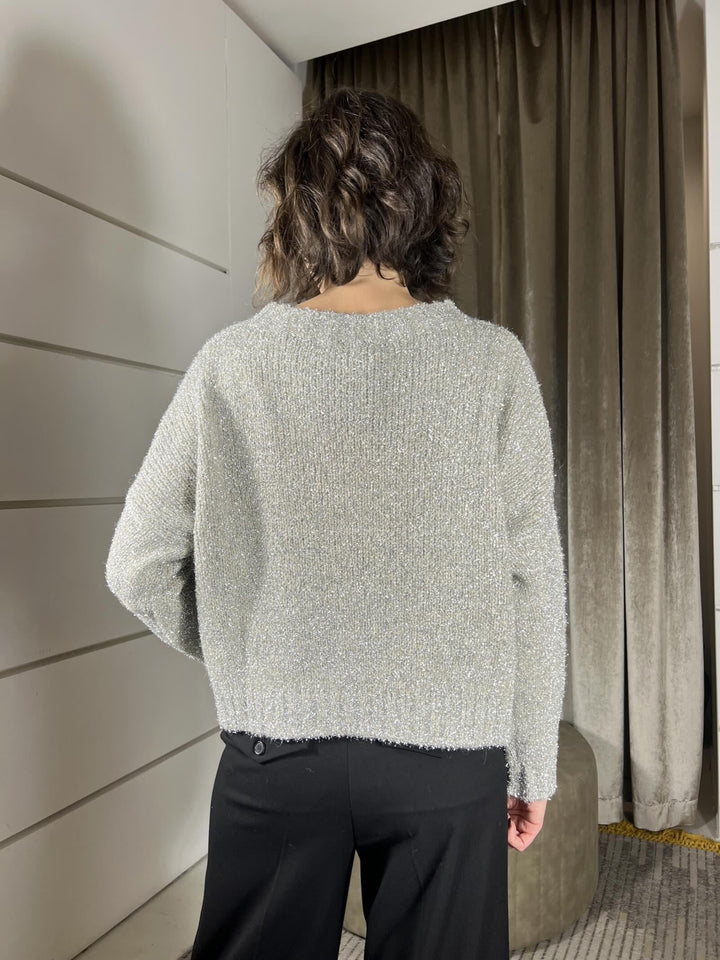 maglia scollo a barca lurex tortora MHO-P309TORTORA HAVE ONE