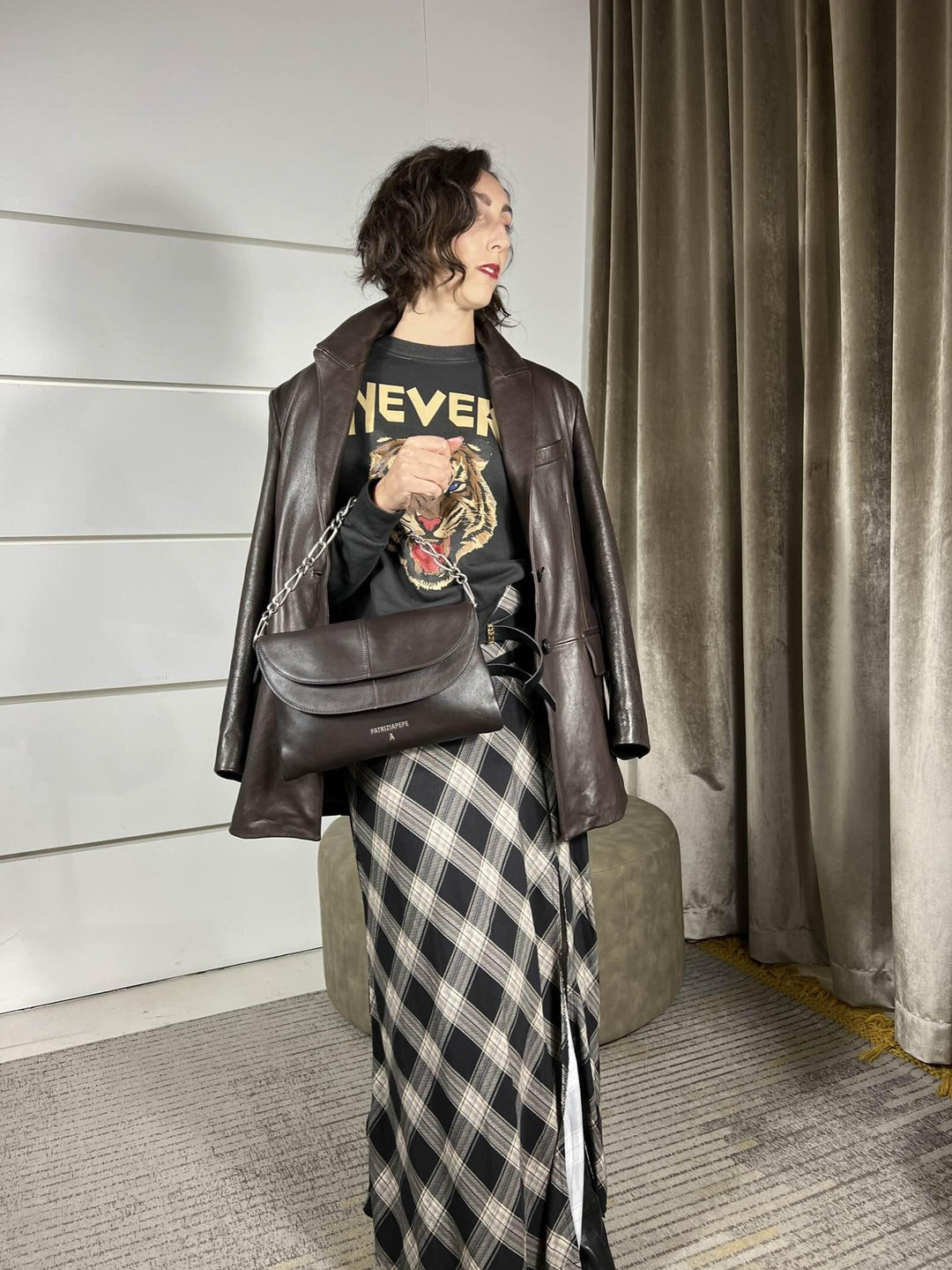 BORSA DEEP CHOCOLATE CON CATENA 2B0152L162B856 PATRIZIA PEPE