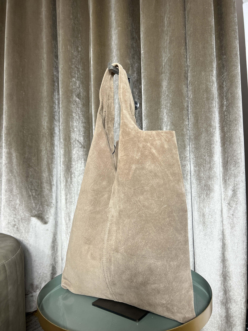 borsa in camoscio taupe scuro 5926TAUPE SCURO FEMME CAFE SELECTION