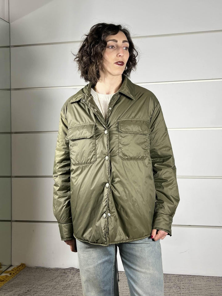 giubbotto trapuntino con collo a camicia verde P02P0115VERDE PHILIA LOFT