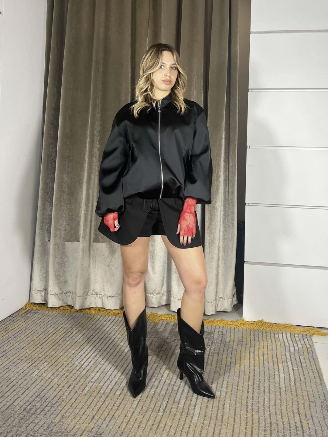 bomber vicolo nero in raso TAB0512NERO VICOLO