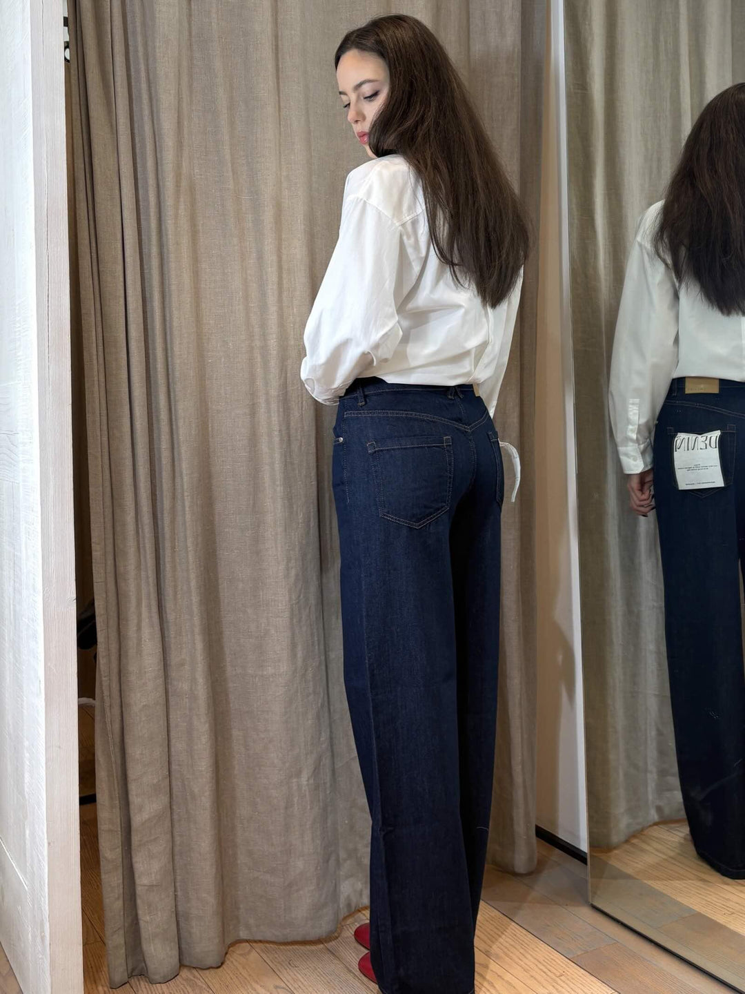 jeans boyfriend  in cotone fluido denim scuro JEANNE001 iBLUES