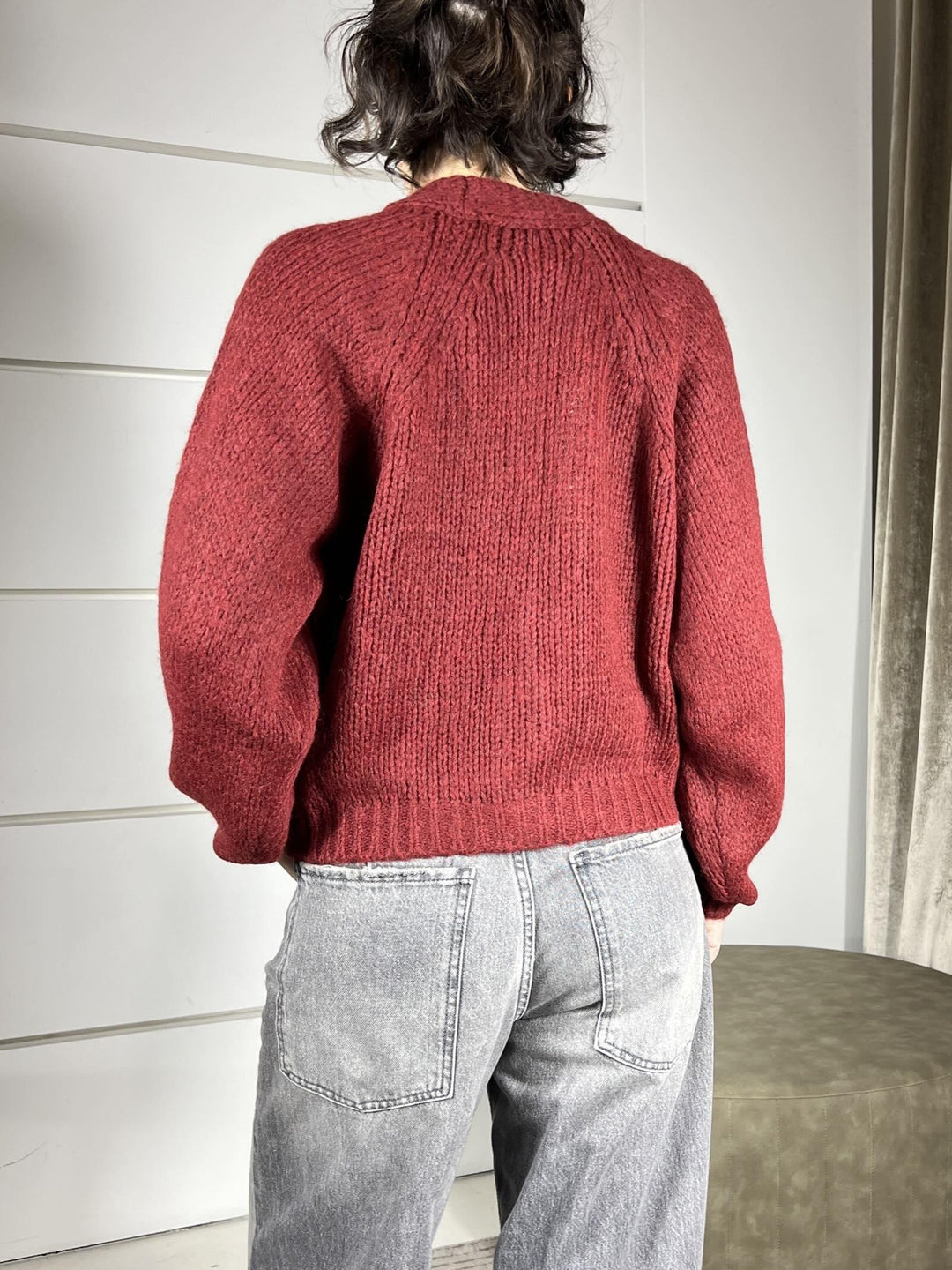 cardigan vino scollo a v con bottone gioiello 5 JIT-P021VINO HAVE ONE