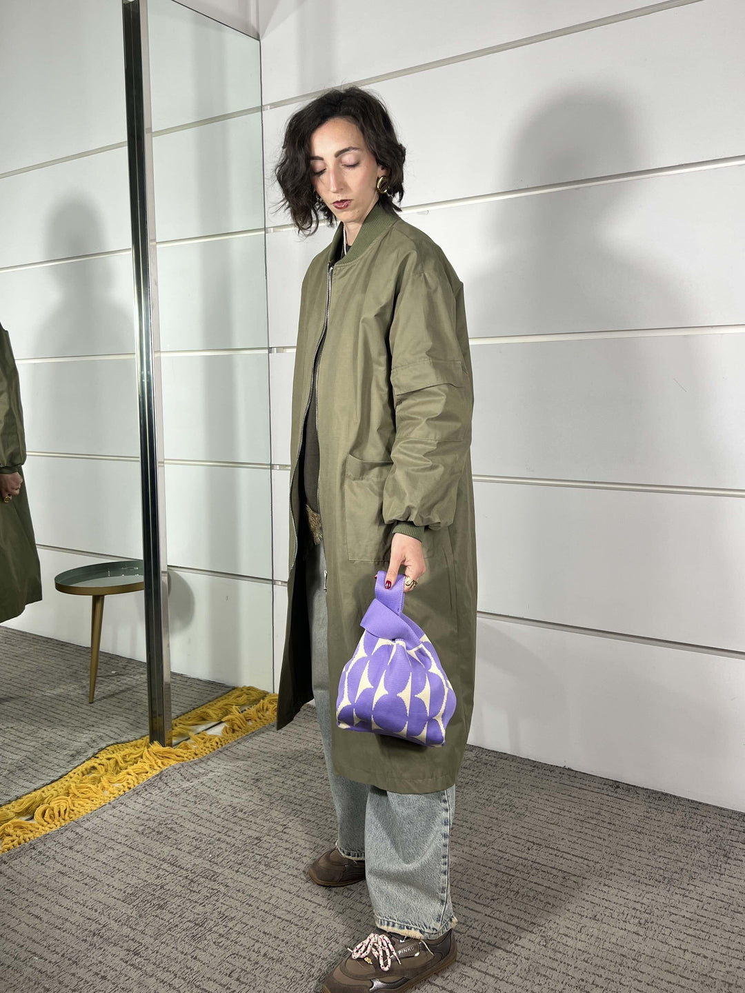 borsa in tessuto, a mano, a fantasia purple TUB2416PURPLE FEMME CAFE SELECTION