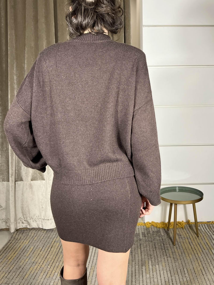 minigonna in misto lana moro 77319FMORO VICOLO