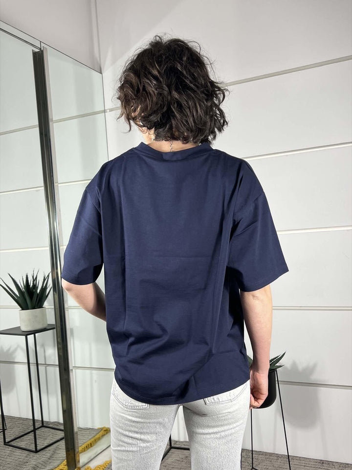t.shirt over girocollo blu 11935BLU SUSY MIX
