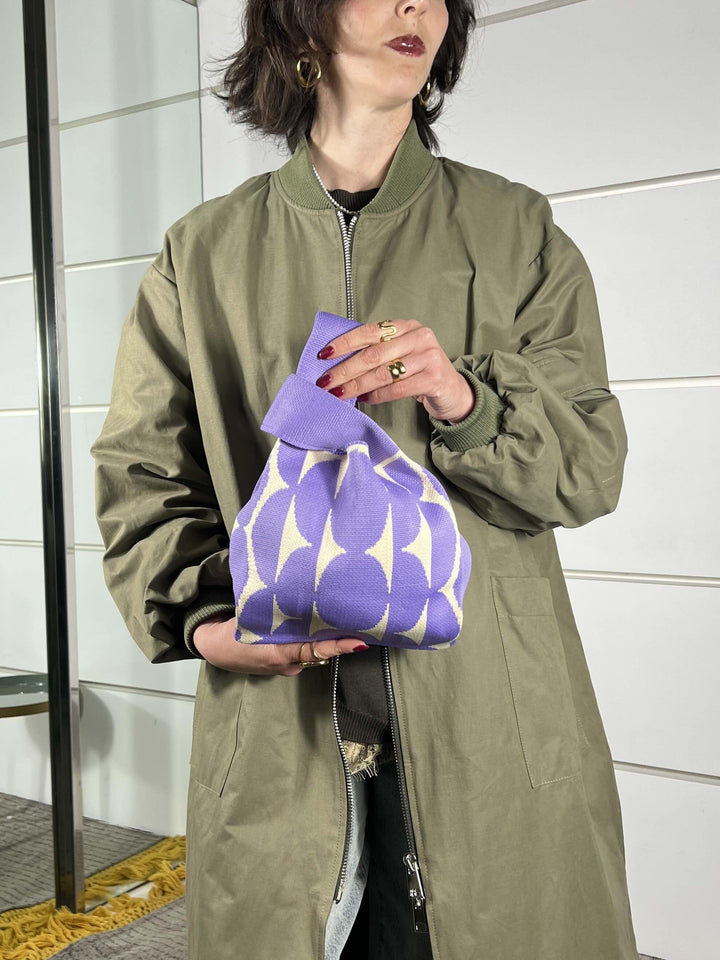 borsa in tessuto, a mano, a fantasia purple TUB2416PURPLE FEMME CAFE SELECTION