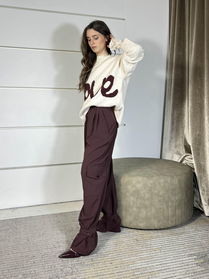 pantalone cargo con laccetto sul fondo prugna P6I8KHS1480 IMPERIAL