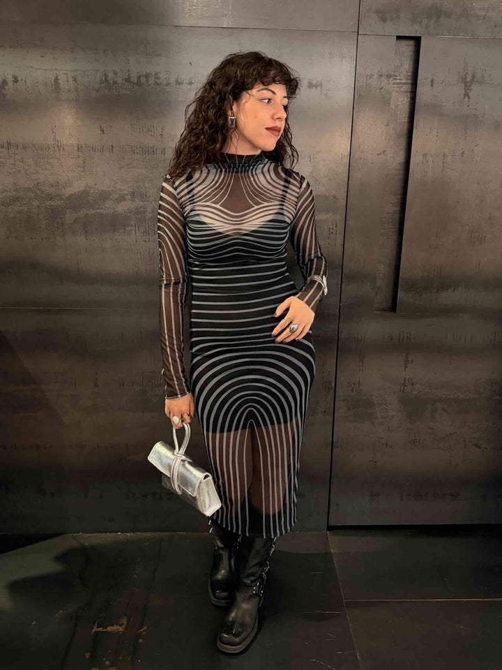 abito in tulle con stampa astratta 8A1603J377J4U4 PATRIZIA PEPE PREVIEW