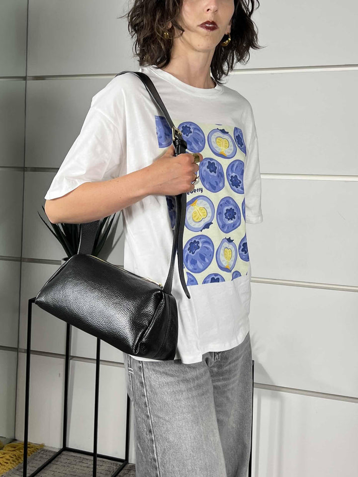borsa in pelle con tracoola regoalagile nera DO-B0163NERO FEMME CAFE SELECTION