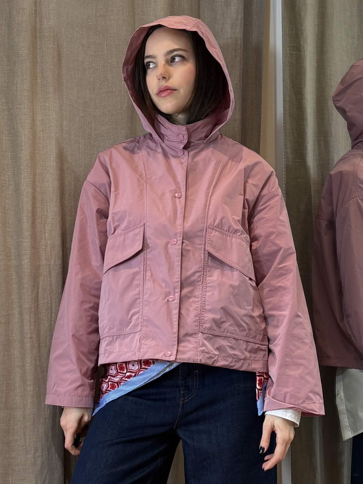 parka corto leggero antivento e antigoccia malva VELIERO002 PENNY BLACK