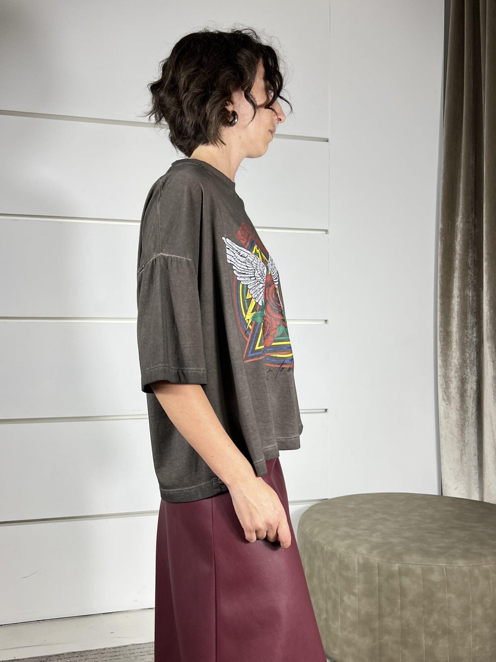 t-shirt moro marmorizzata con stampa TFW-P033MORO HAVE ONE