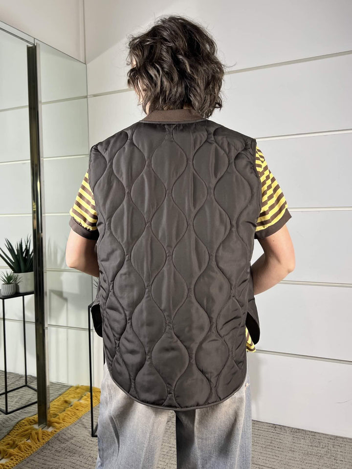 gilet trapuntato moro 541711MORO SUSY MIX