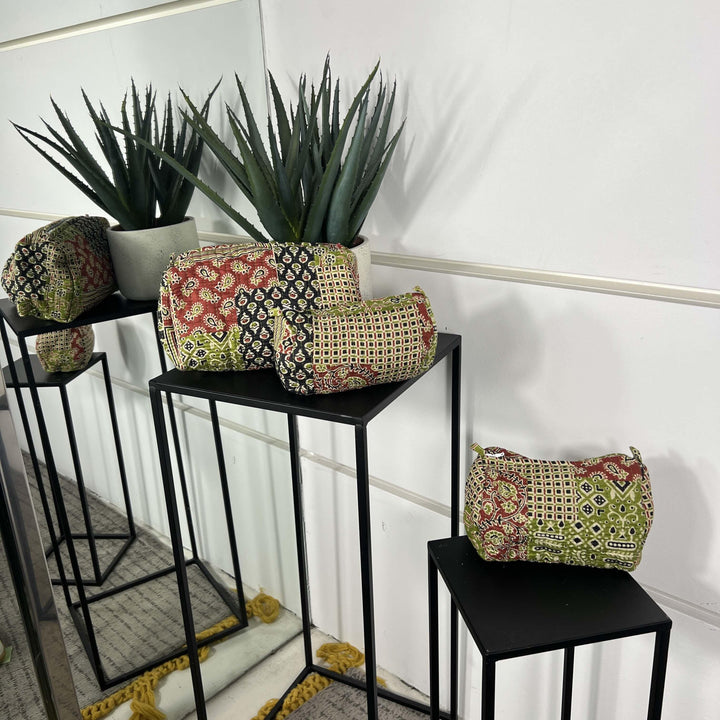 beauty case grande stampa bandana verde CO-B0219GRANDEBANDANA/VERDE/BORDEAUX FEMME CAFE SELECTION